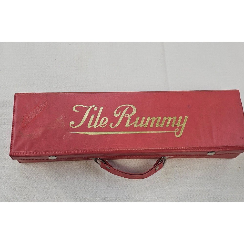 Vtg 1977 Rummy O Rummikub Tile Game Set 102 Tiles Red Vinyl Case Made in Taiwan
